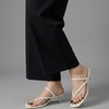 CUSHIONAIRE Madrid Kitten Heel Square Toe Women’s Sandals – Comfortable Dressy Strappy Heels Sandals for Women, Wide Widths Available(Cream)
