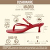 CUSHIONAIRE Madrid Kitten Heel Square Toe Women’s Sandals – Comfortable Dressy Strappy Heels Sandals for Women, Wide Widths Available(Red)