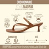 CUSHIONAIRE Madrid Kitten Heel Square Toe Women’s Sandals – Comfortable Dressy Strappy Heels Sandals for Women, Wide Widths Available(Whiskey)