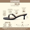CUSHIONAIRE Milan Kitten Heels for Women, Strappy Heeled Sandals with Cushioned Footbed, Open Toe Slip On Dressy Sandal, Wide Widths Available(Black)