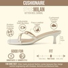 CUSHIONAIRE Milan Kitten Heels for Women, Strappy Heeled Sandals with Cushioned Footbed, Open Toe Slip On Dressy Sandal, Wide Widths Available(Cream)