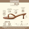 CUSHIONAIRE Milan Kitten Heels for Women, Strappy Heeled Sandals with Cushioned Footbed, Open Toe Slip On Dressy Sandal, Wide Widths Available(Whiskey)