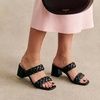 CUSHIONAIRE Onyx Braided Chunky Heels for Women with Block Heel and Memory Foam(Black)