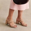 CUSHIONAIRE Onyx Braided Chunky Heels for Women with Block Heel and Memory Foam(Nude)