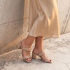 CUSHIONAIRE Onyx Braided Chunky Heels for Women with Block Heel and Memory Foam(Nude)