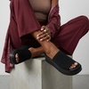 CUSHIONAIRE Pim Wedge Chunky Platform Womens Sandals with Firm Knit Upper & Memory Foam Summer Sandals for Women(Black Weave)