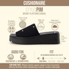 CUSHIONAIRE Pim Wedge Chunky Platform Womens Sandals with Firm Knit Upper & Memory Foam Summer Sandals for Women(Black Weave)