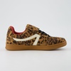 CUSHIONAIRE Women’s Astro Retro Sneaker, Lace-Up Design +Memory Foam, Wide Widths Available(Leopard Microsuede)