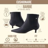 CUSHIONAIRE Women’s Barbi Pointed Toe Kitten Heel Bootie – Soft Vegan Leather, Memory Foam, Wide Widths, and Back Zipper(Black)