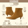 CUSHIONAIRE Women’s Barbi Pointed Toe Kitten Heel Bootie – Soft Vegan Leather, Memory Foam, Wide Widths, and Back Zipper(Chestnut Microsuede)