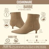 CUSHIONAIRE Women’s Barbi Pointed Toe Kitten Heel Bootie – Soft Vegan Leather, Memory Foam, Wide Widths, and Back Zipper(Taupe Microsuede)