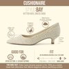 CUSHIONAIRE Women’s Bay Kitten Heel Dress Shoe +Memory Foam, Wide Widths Available(Beige)