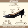 CUSHIONAIRE Women’s Bay Kitten Heel Dress Shoe +Memory Foam, Wide Widths Available(Black Patent)