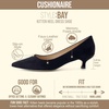 CUSHIONAIRE Women’s Bay Kitten Heel Dress Shoe +Memory Foam, Wide Widths Available(Microsuede Black)