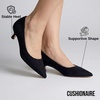 CUSHIONAIRE Women’s Bay Kitten Heel Dress Shoe +Memory Foam, Wide Widths Available(Microsuede Black)