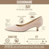 CUSHIONAIRE Women’s Bay Kitten Heel Dress Shoe +Memory Foam, Wide Widths Available(Microsuede Blush)