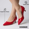 CUSHIONAIRE Women’s Bay Kitten Heel Dress Shoe +Memory Foam, Wide Widths Available(Red Patent)