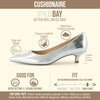 CUSHIONAIRE Women’s Bay Kitten Heel Dress Shoe +Memory Foam, Wide Widths Available(Silver Metallic)