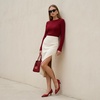 CUSHIONAIRE Women’s Bay Kitten Heel Dress Shoe +Memory Foam, Wide Widths Available(Smooth Red)