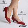 CUSHIONAIRE Women’s Bay Kitten Heel Dress Shoe +Memory Foam, Wide Widths Available(Smooth Red)