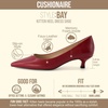CUSHIONAIRE Women’s Bay Kitten Heel Dress Shoe +Memory Foam, Wide Widths Available(Smooth Red)
