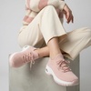 CUSHIONAIRE Women’s Blaze Stretch Knit Slip on lace Sneaker +Memory Foam & LiteSole Technology(Blush)