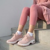 CUSHIONAIRE Women’s Blaze Stretch Knit Slip on lace Sneaker +Memory Foam & LiteSole Technology(Blush)