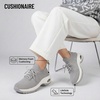 CUSHIONAIRE Women’s Blaze Stretch Knit Slip on lace Sneaker +Memory Foam & LiteSole Technology(Grey/White)