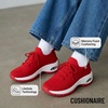 CUSHIONAIRE Women’s Blaze Stretch Knit Slip on lace Sneaker +Memory Foam & LiteSole Technology(Red)