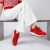 CUSHIONAIRE Women’s Blaze Stretch Knit Slip on lace Sneaker +Memory Foam & LiteSole Technology(Red)