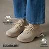 CUSHIONAIRE Women’s Blaze Stretch Knit Slip on lace Sneaker +Memory Foam & LiteSole Technology(Taupe)
