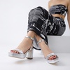 CUSHIONAIRE Women’s Cherry platform dress sandal +Memory Foam and Wide Widths Available(Silver)
