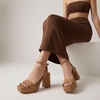 CUSHIONAIRE Women’s Cherry platform dress sandal +Memory Foam and Wide Widths Available(Tan)