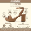 CUSHIONAIRE Women’s Cherry platform dress sandal +Memory Foam and Wide Widths Available(Tan)