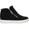 CUSHIONAIRE Women’s Heaven Hidden Wedge Faux Shearling Sneaker +Memory Foam(Black)