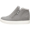CUSHIONAIRE Women’s Heaven Hidden Wedge Faux Shearling Sneaker +Memory Foam(Grey)