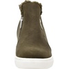 CUSHIONAIRE Women’s Heaven Hidden Wedge Faux Shearling Sneaker +Memory Foam(Olive)