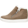 CUSHIONAIRE Women’s Heaven Hidden Wedge Faux Shearling Sneaker +Memory Foam(Taupe)