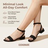 CUSHIONAIRE Women’s Nila one band low block heel sandal +Wide Widths Available(Black)