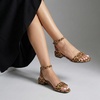CUSHIONAIRE Women’s Nila one band low block heel sandal +Wide Widths Available(Leopard)