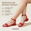 CUSHIONAIRE Women’s Nila one band low block heel sandal +Wide Widths Available(Red)