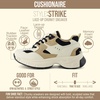 CUSHIONAIRE Women’s Strike Chunky Sneaker +Memory Foam, Wide Widths Available(Beige/Black)