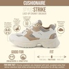 CUSHIONAIRE Women’s Strike Chunky Sneaker +Memory Foam, Wide Widths Available(White/Tan)