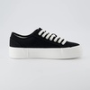 CUSHIONAIRE Women’s Tag Low top Canvas Sneaker +Memory Foam(Black Canvas)