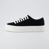 CUSHIONAIRE Women’s Tag Low top Canvas Sneaker +Memory Foam(Black Canvas)