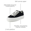 CUSHIONAIRE Women’s Tag Low top Canvas Sneaker +Memory Foam(Black Canvas)