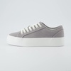 CUSHIONAIRE Women’s Tag Low top Canvas Sneaker +Memory Foam(Grey Canvas)