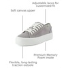 CUSHIONAIRE Women’s Tag Low top Canvas Sneaker +Memory Foam(Grey Canvas)
