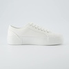 CUSHIONAIRE Women’s Tag Low top Canvas Sneaker +Memory Foam(White Canvas)