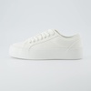 CUSHIONAIRE Women’s Tag Low top Canvas Sneaker +Memory Foam(White Canvas)